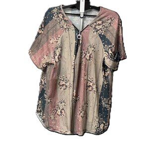 Women's Shein Curve plus size floral and colorblock blouse - 5XL